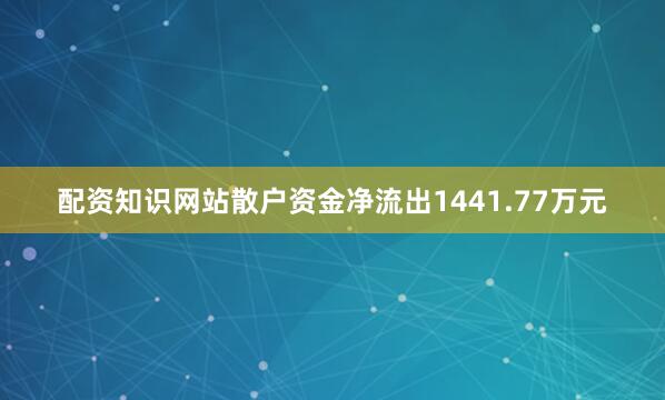 配资知识网站散户资金净流出1441.77万元