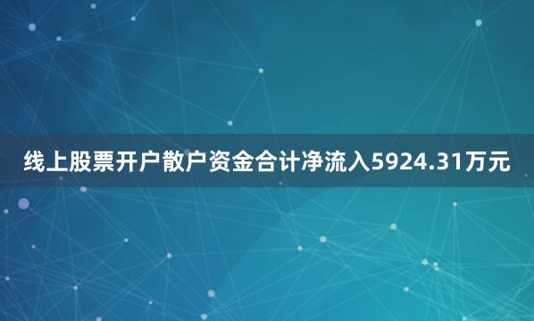 线上股票开户散户资金合计净流入5924.31万元